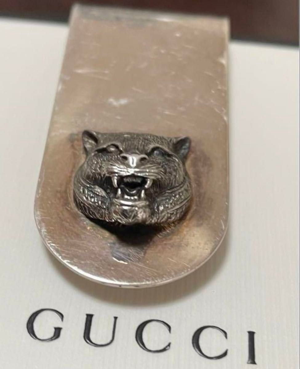 小物 GUCCI Tiger SILVER MONEY CLIP ag925 GUCCI Tiger SILVER