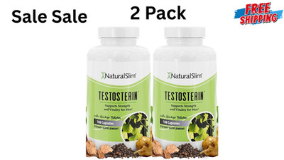 2 Pack NaturalSlim Testosterin Men's Multivitamins Testosterone Booster 180 cap