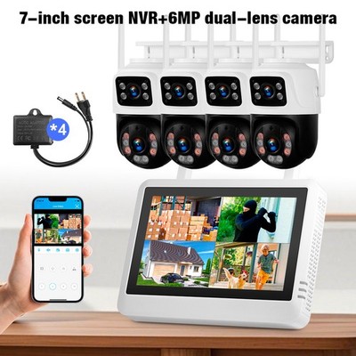 Wireless CCTV Camera System with Monitor 8CH NVR 6MP Security Cameras Outdoor US