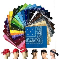 3-Pack 100 Cotton Paisley Bandanas 21"X21" Scarf Head Neck Bandannas