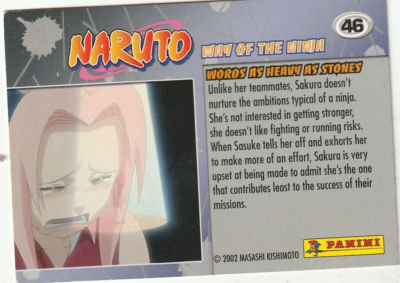 PANINI NARUTO WAY OF THE NINJA EVENT CARD #46 2002 SAKURA RARE