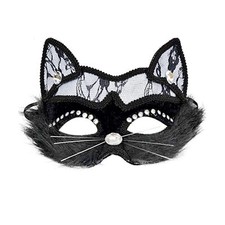 Cat Masquerade Mask for Women Venetian Masquerade Masks Luxury Black Cat Lace...