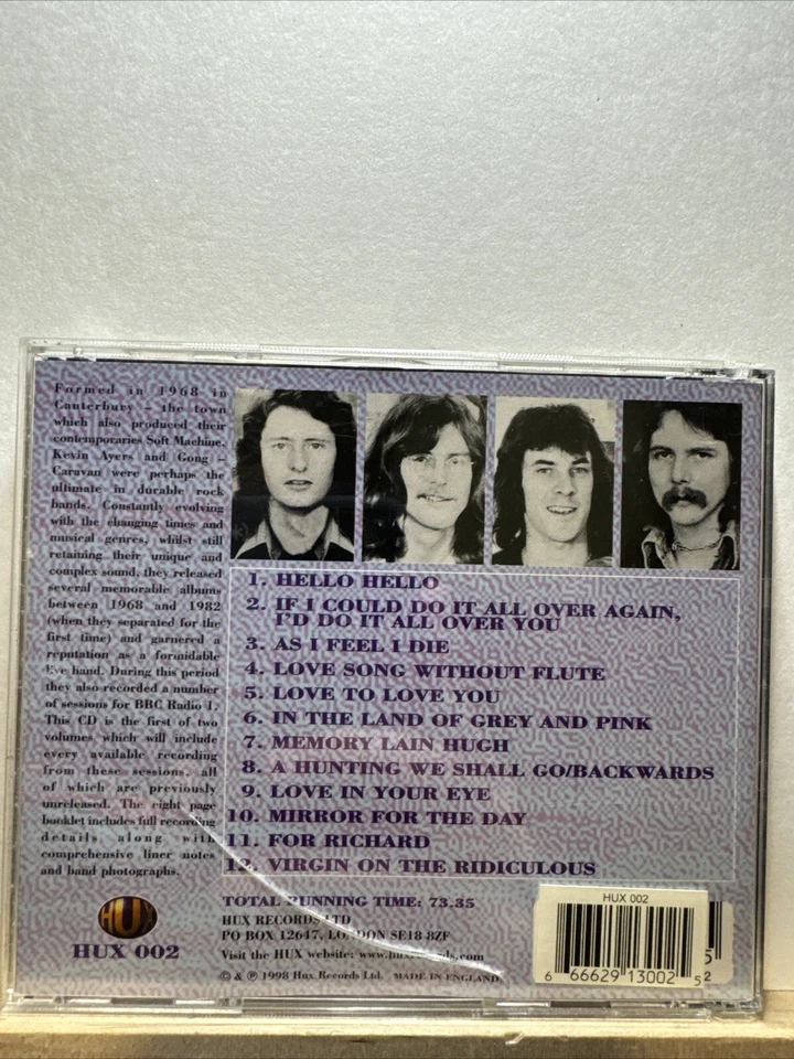 Songs for Oblivion Fishermen by Caravan (CD, May-2002, Hux Records) Foto 2 de 4