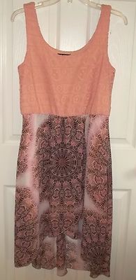 Womens REIGN ON~PEACH DRESS~size LARGE~NEW~LACE~PARTY~Short Mini | eBay