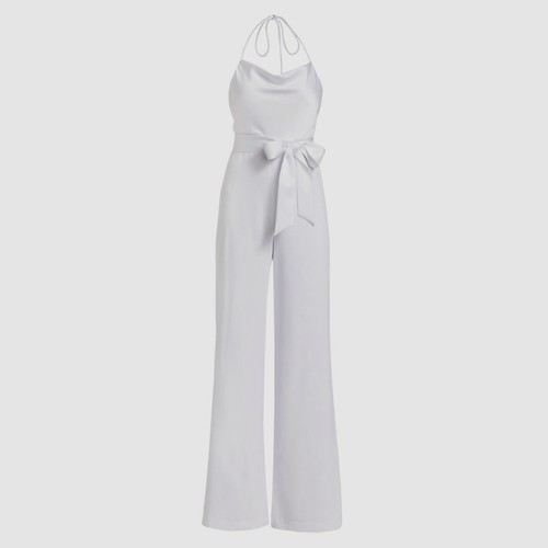 495 $ Alice + Olivia Damen weiß ärmellos Neckholder Wasserfallausschnitt Overall Größe 8 - Bild 3 von 3
