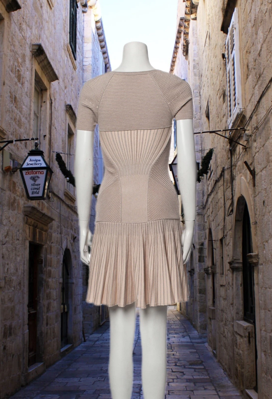 Mini abito Alexander Mcqueen misto lana collo Sweetheart XS favoloso!