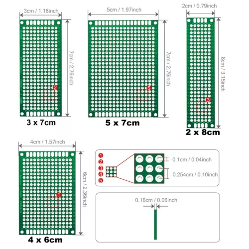 Lochrasterplatine 2,54mm Doppelseitig Prototyp Platine Leiterplatte PCB Board
