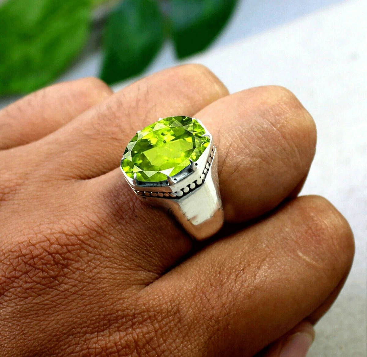 Natural Peridot Gemstone 925 Sterling Silver August Birthstone