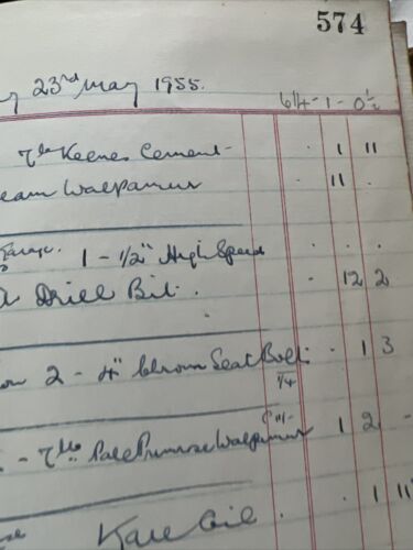 Vintage Ledger 1950s Cash Day Book Film Play Prop Hand Written Clare Suffolk Old - Picture 13 of 15