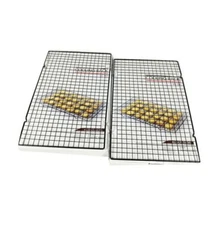 Nonstick Wire Cookie Baking Cooling Rack BBQ Frying Bread 2pc 10" X16"