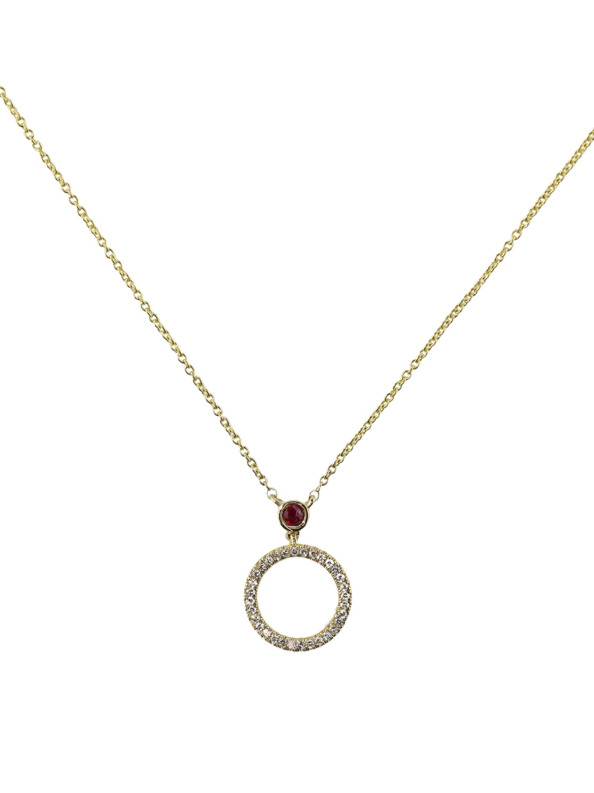 MIAMAR 1151820 Damen Collier 14 Karat 585 Gelbgold rot 42 cm 105290₽