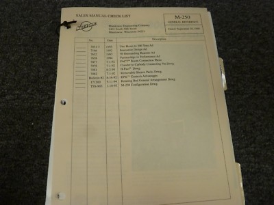 Manitowoc M250 Crawler Crane Specifications & Load Lifting Capacities Manual