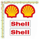 Shell sponsor stickers sticker car motorcycle helmet print pvc contoured 4pcs