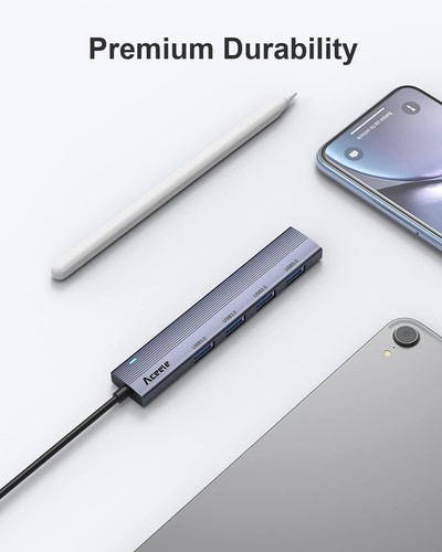 Hub USB C 4 Porte Hub USB 3.0 Alimentante Adattatore USB C OTG MacBook Pro ,Pc - Foto 5 di 8