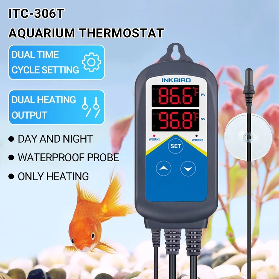 Aquarium Heater Temperature Control INKBIRD Thermostat ITC-306T Marine Fish 110V - Image 2 of 4