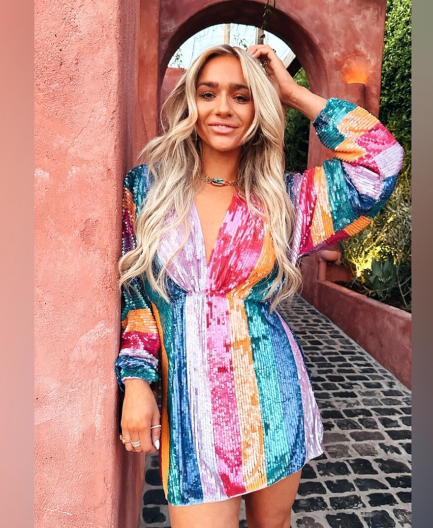 show me your mumu rainbow sequin dress Rainbow Stripe Show Me Your Mumu Rainbow Sequin Dress Show Me Your Mumu  Wear Me Out