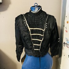Antique Victorian black gothic 1800s bodice