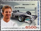 NICO ROSBERG & MERCEDES F1 W03 GP Racing Car Driver Stamp (2024 Guinea)