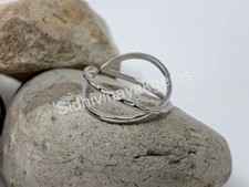 925 Sterling Silver Ring, Criss Cross Ring, Crossover Ring, Minimalist Ring TM13