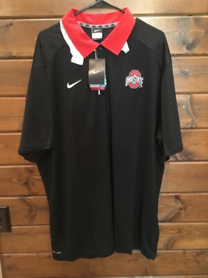 Ohio State Buckeyes Nike Elite Coach Polo Black Dri-FIT Polo Shirt Size  Mens 3XL