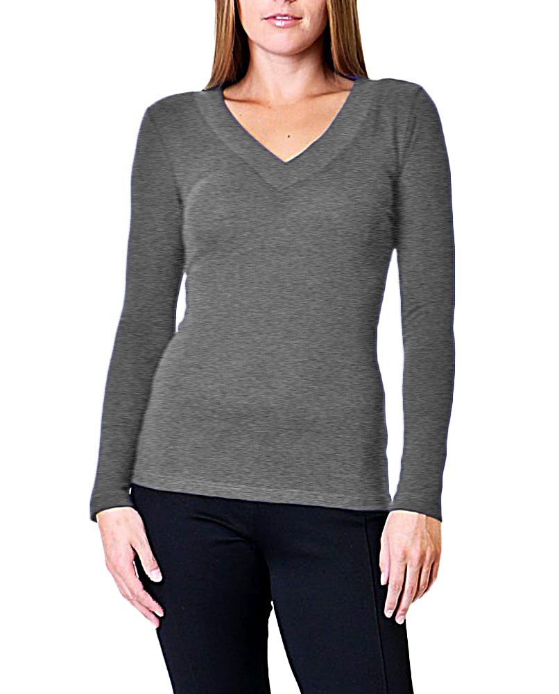 Solid Color Knitted V-neck Sweater
