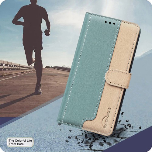 Splice Leather Wallet Phone Case For OPPO Realme 12 Pro 11X C55 Reno 5F 7Z A94 - 第 7/12 張圖片