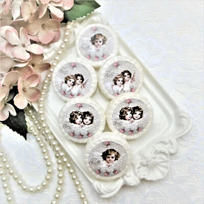 MARKENLOS 6 x Gästeseife Handseife Duftseife Nostalgie Shabby Engel Seife Badezimmer Deko