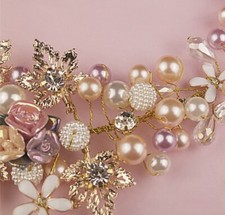 Pearl Flower Crystal Rhinestone Wedding Bridal Headband Clip Hair Band H.qhk