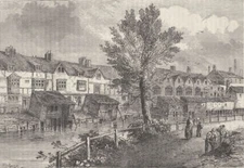 BERMONDSEY. Old Houses in London Street, Dockhead, about 1810 c1880 print