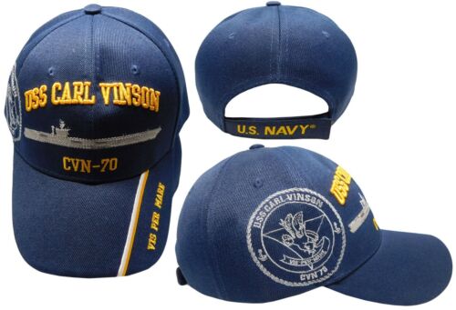 US Navy USS Carl Vinson CVN-70 Navy Blue Embroidered Cap Hat Officially Licensed - 第 1/7 張圖片
