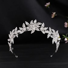 Vintage silver Crown Tiara real metal gift birthday diadem birthday bridal