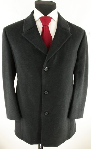 Geoffrey Beene Men's Winter Charcoal Gray Wool Top Over Coat Size 50