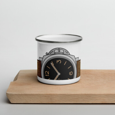 For Panerai Luminor Marina Watch Fans - Leather Strap - Camping Enamel Mug