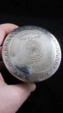 Antique Indian Silver Trinket Box ' Mrs Crofton Club' Provenance Bellari