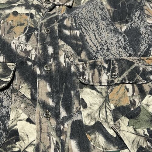 Vintage Mossy Oak Forest Floor Camouflage Hunting Long Sleeve Shirt Size M USA - Picture 4 of 9
