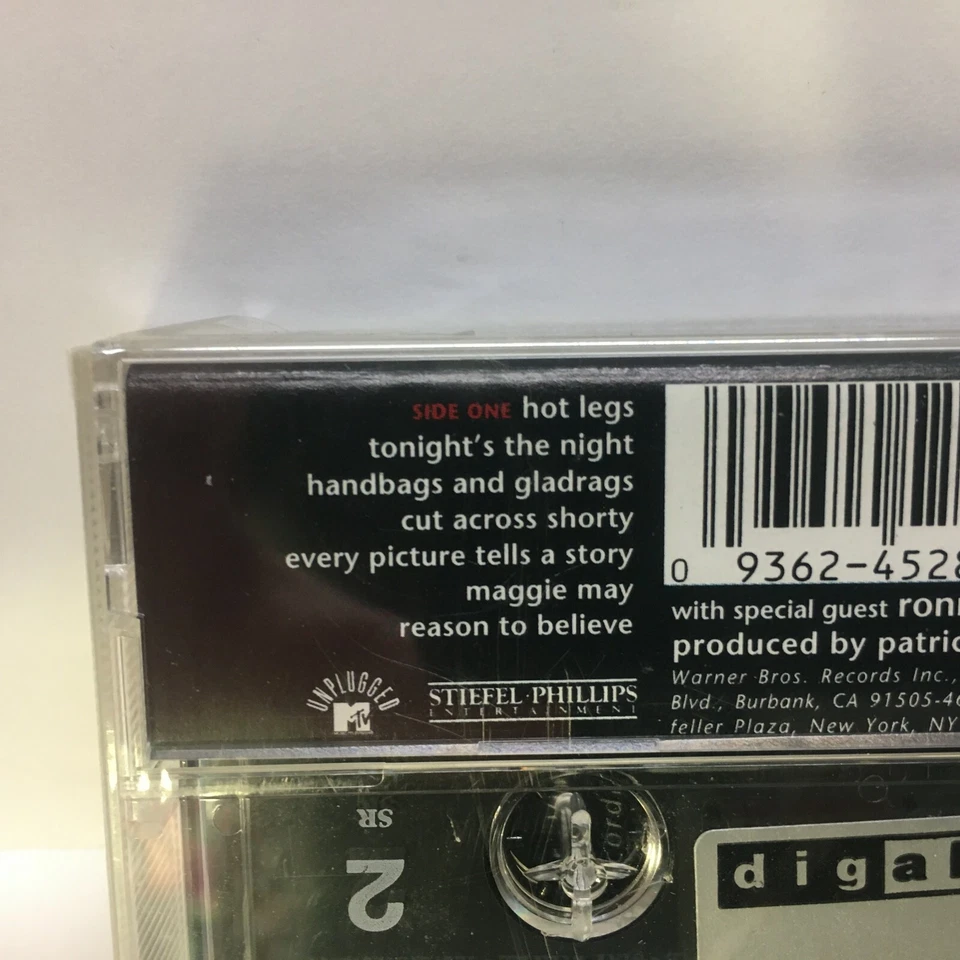 Rod Stewart Unplugged and Seated Cassette Tape 1993 WB w/ Ronnie Wood of Stones - Image 3 of 4