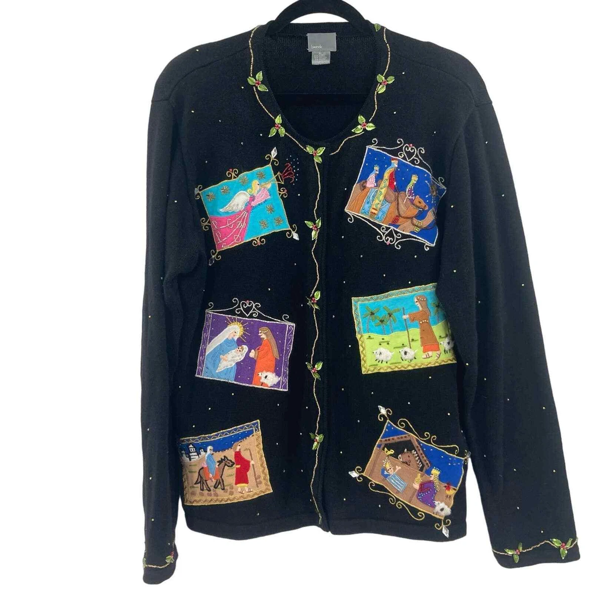 Nativity scene top christmas sweater