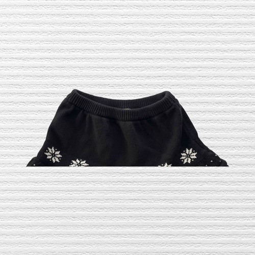 Retro Gymboree Girls Snowflake Tiered Fair Isle Sweater Skirt Black White Sz 5T - Picture 3 of 11