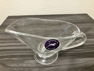 Glass Gravy Boat Footed Handle & Spout Large 11oz Capacity Never used, open box