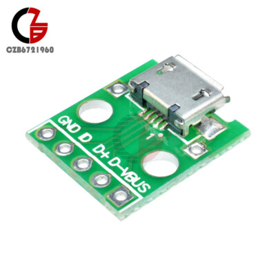 5pcs DIY Power Micro USB Female to DIP 5 Pin Adapter Converter 2.54mm PCB Board