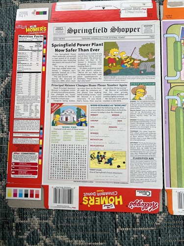 2001 Limited Edition Kelloggs Simpsons Cereal Boxes, Homer’s & Bart Simpson - Picture 6 of 7