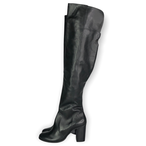 Knee Boots Size 6B Black Leather 