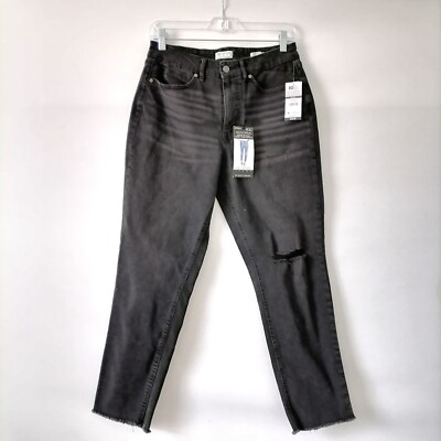 NWT Sofia Jeans Womens Black High Rise Curvy Girlfriend Denim Jeans Size 6