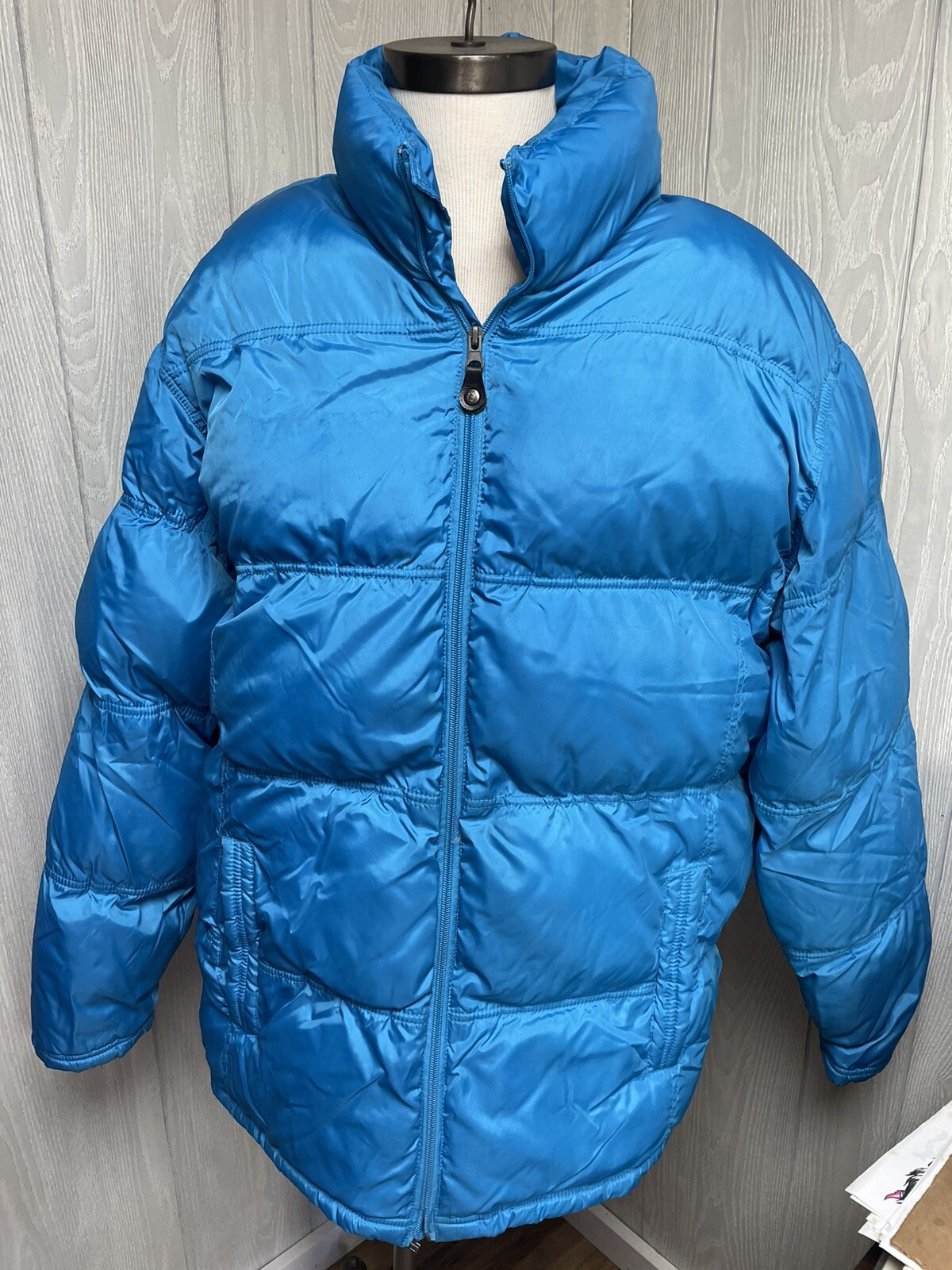 Puffy Down Jacket. Blue Medium Gem