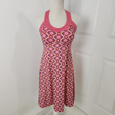 Prana Dress Womens S Pink Cali Tank Halter Built In Bra Hiking Athletic  Gorpcore | eBay