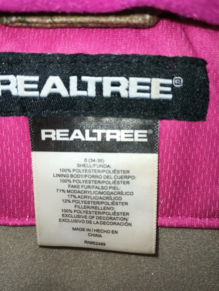 Realtree Girls Sz Sm 34 '36 Comouflauge With Detachable Hood Hunting Coat... - Image 2 of 4