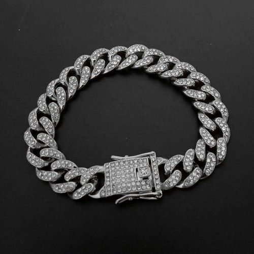 JewelryWe Bracciale Uomo In Ceramica E Acciaio – Catena Cubana – Regalo Con Sacchetto Di Velluto