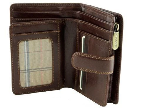 CARTEIRAS femininas de couro marrom Visconti