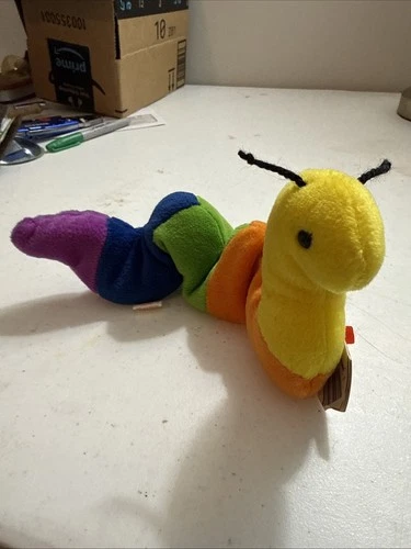 Vintage Ty Beanie Baby Inch Rainbow Worm  | Early Edition PVC Pellets Tag | 1995