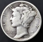 1931-P 10C Mercury Dime Semi-Key Date FINE (#8612)